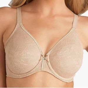 Wacoal Women’s Lace Finesse Underwire Bra Size 34DD 855201 Nude Sand